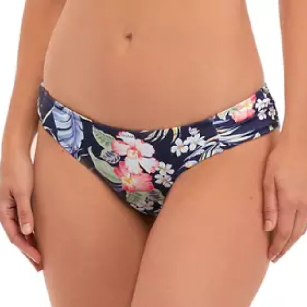 Jessica Simpson Stranded in Paradise Side Shirred Bikini Bottom Multicolor S